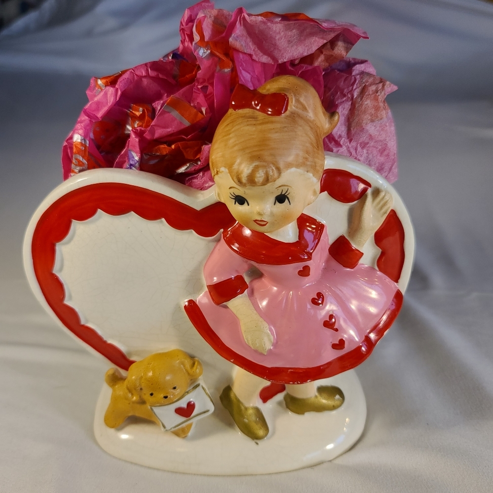 Rare Vintage Valentines Planter by Lefton